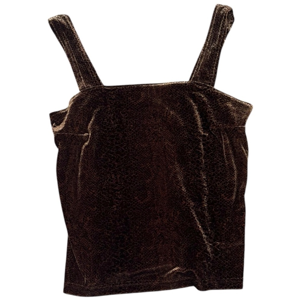Vintage y2k early 2000s velvet snakeskin crop cami - Picture 2 of 4